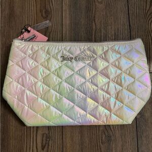 NWT Juicy Couture Iridescent Quilted Cosmetic Case Travel Bag